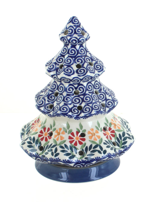 Polish Pottery Garden Bouquet Tree Luminary
