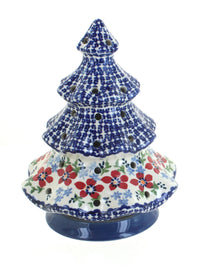Polish Pottery Red Poppy Tree Luminary