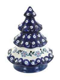 Polish Pottery Blue Violet Tree Luminary