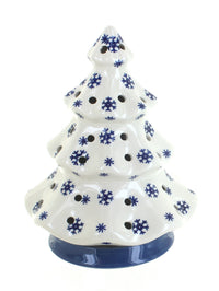 Polish Pottery Snow Flurry Tree Luminary