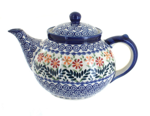 Polish Pottery Garden Bouquet Teapot
