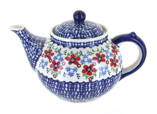 Polish Pottery Red Poppy Teapot