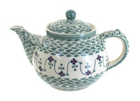 Polish Pottery Sage Floral Teapot