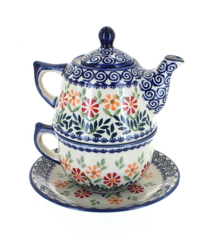 Polish Pottery Garden Bouquet Tea for One