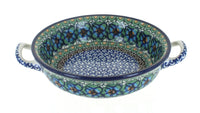 Polish Pottery Mardi Gras Mini Casserole Dish with Handles