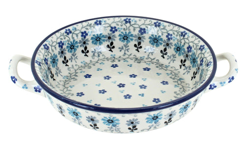 Polish Pottery Celeste Mini Casserole with Handles