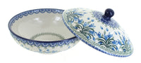 Tulip Bouquet Covered Bowl Polish Pottery