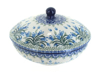 Polish Pottery Tulip Bouquet Covered Bowl
