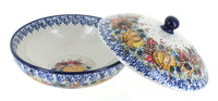 Harvest Bounty Covered Bowl Polish Pottery