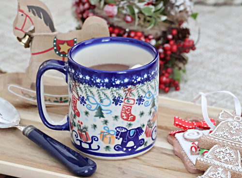 Christmas Bounty Coffee Mug Polish Pottery