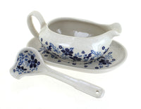 Polish Pottery Christiana Gravy Boat & Ladle