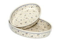 Country Meadow Oval Baker Set Polish Pottery