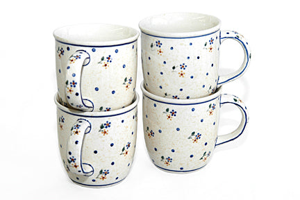 Country Meadow 4 Piece Mug Set Polish Pottery