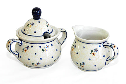 Country Meadow Cream & Sugar Set Polish Pottery