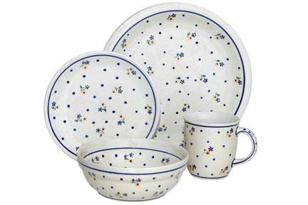 Country Meadow 4 Piece Place Setting - Service for 1 Polish Pottery