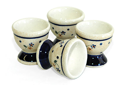 Country Meadow Egg Cup Set Polish Pottery