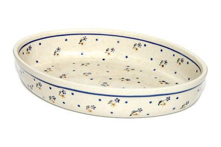Country Meadow Medium Oval Baker Polish Pottery