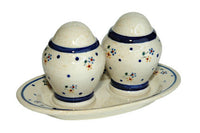 Country Meadow Salt & Pepper Shaker with Plate Polish Pottery
