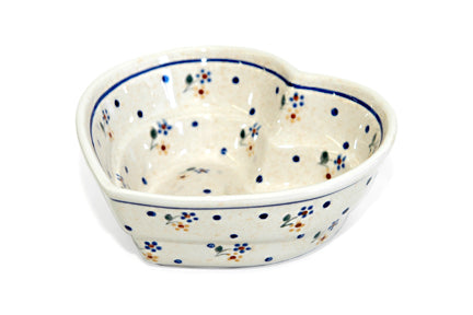 Country Meadow Small Heart Bowl Polish Pottery