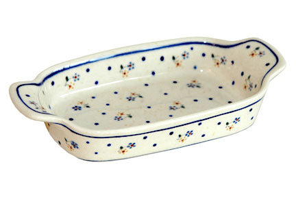 Country Meadow Rectangular Serving Dish Polish Pottery
