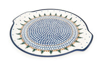Rustic Pines Round Serving Tray with Handles Polish Pottery