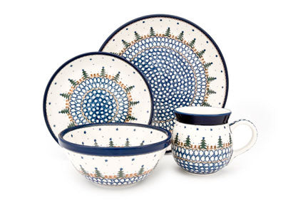 Rustic Pines 4 PC Place Setting - Service for 1 Polish Pottery