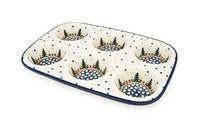 Rustic Pines Muffin Pan Polish Pottery