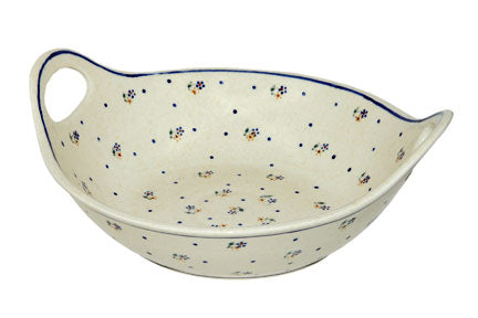 Country Meadow Deep Bowl with Handles Polish Pottery