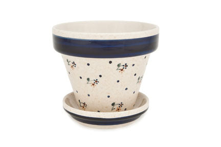 Country Meadow Small Flower Pot Polish Pottery