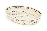 Country Meadow Small Oval Baker Polish Pottery