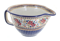 Polish Pottery Red Daisy Batter Bowl