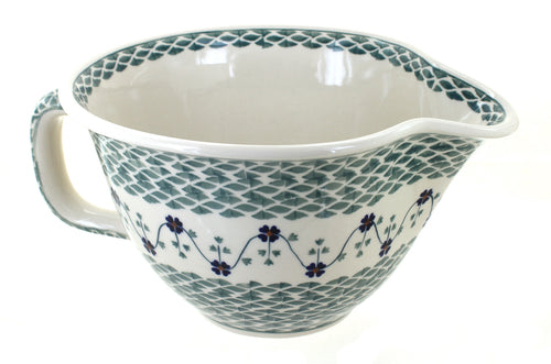 Polish Pottery Sage Floral Batter Bowl