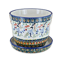 Polish Pottery Periwinkle Medium Flower Pot