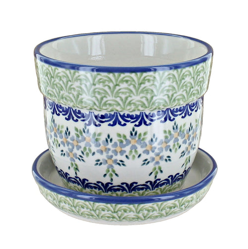Polish Pottery Summer Vine Medium Flower Pot