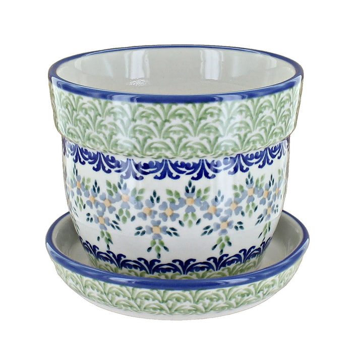 Polish Pottery Summer Vine Medium Flower Pot