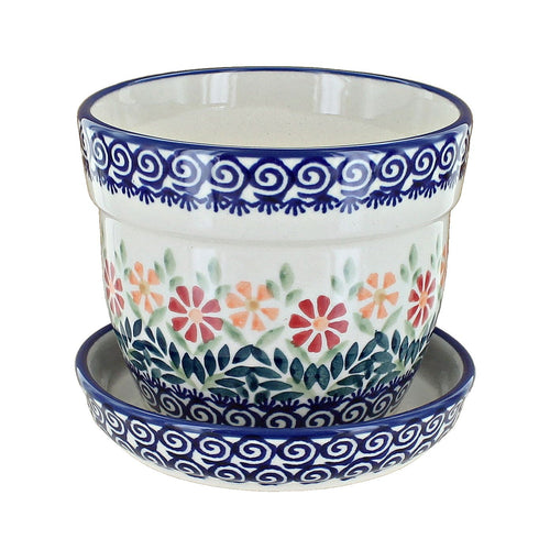 Polish Pottery Garden Bouquet Medium Flower Pot