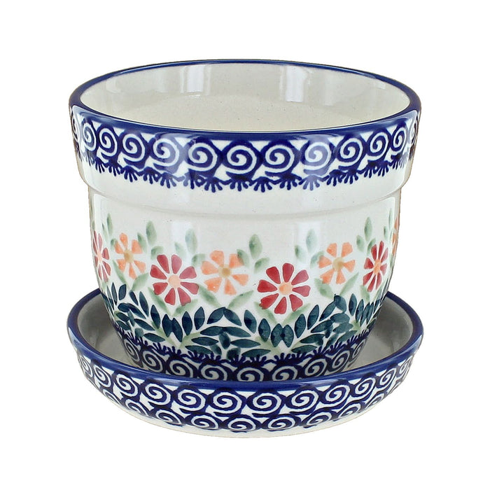 Polish Pottery Garden Bouquet Medium Flower Pot