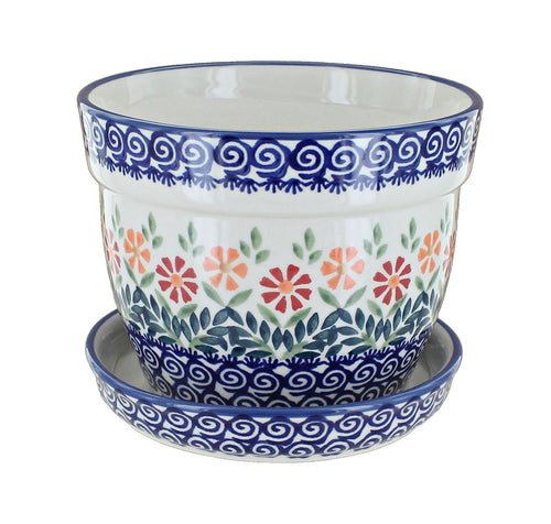 Polish Pottery Garden Bouquet Large Flower Pot