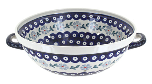Polish Pottery Blue Violet Colander