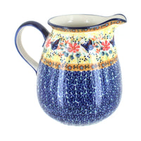 Polish Pottery Blue Butterfly Pitcher