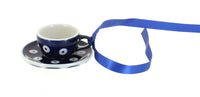 Polish Pottery Dots Cup & Saucer Ornament