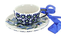 Polish Pottery Tulip Cup & Saucer Ornament