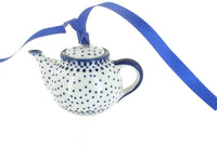Polish Pottery Small Dots Teapot Ornament