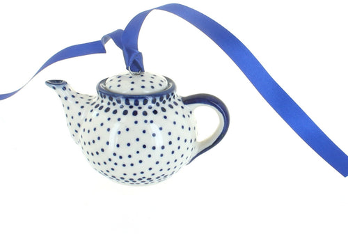 Polish Pottery Small Dots Teapot Ornament