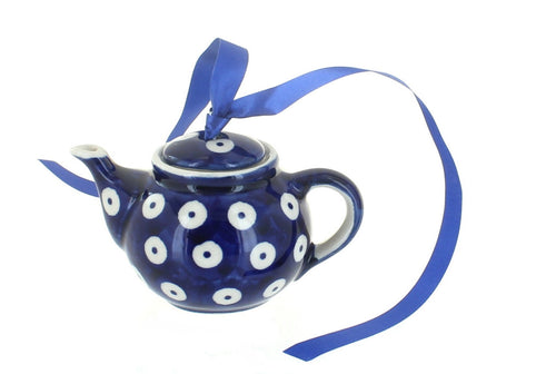Polish Pottery Dots Teapot Ornament