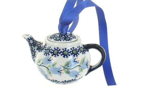 Polish Pottery Tulip Teapot Ornament