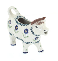 Polish Pottery Blue Daisy Cow Creamer