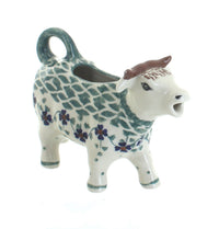 Polish Pottery Sage Floral Cow Creamer