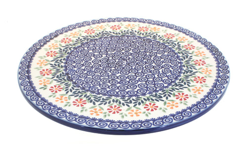 Polish Pottery Garden Bouquet Round Cutting Board