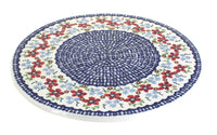 Polish Pottery Red Poppy Round Cutting Board